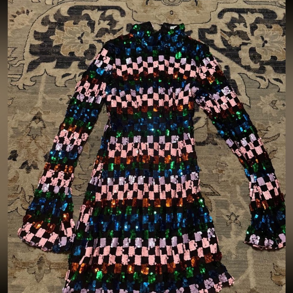 Checkered sequined dress